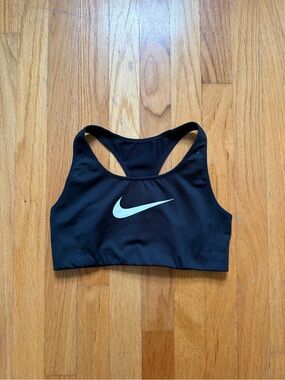 Nike Black Sports Bra with White Swoosh Logo